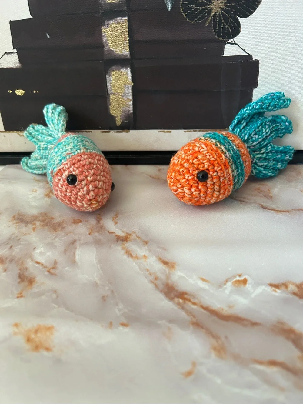 2 random colored Handmade Crochet Fish